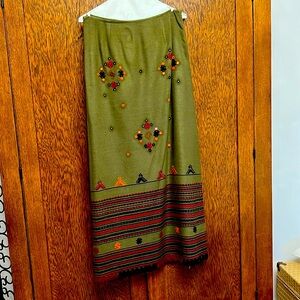 Sleeping on Snow boho maxi skirt with embroidered detail